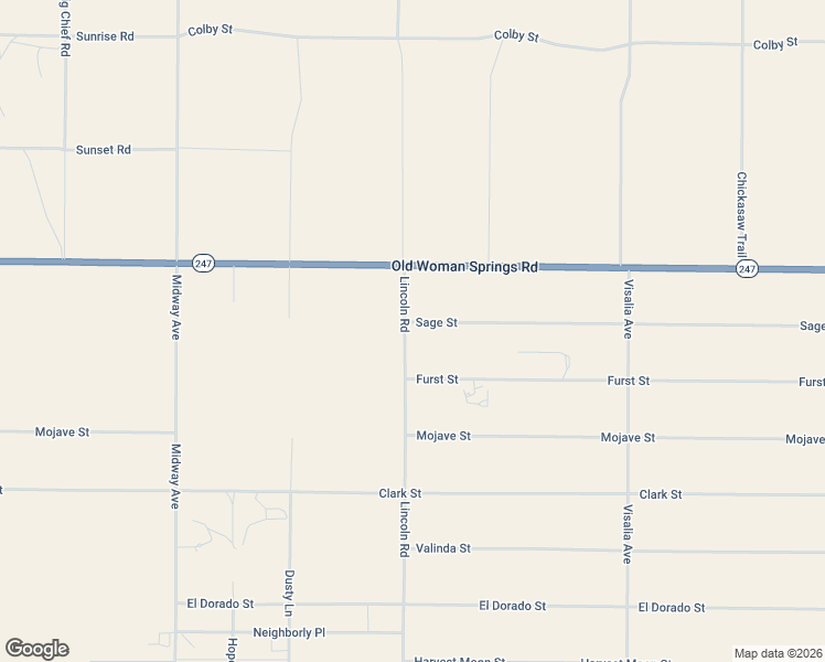map of restaurants, bars, coffee shops, grocery stores, and more near 10375 Lincoln Road in Lucerne Valley