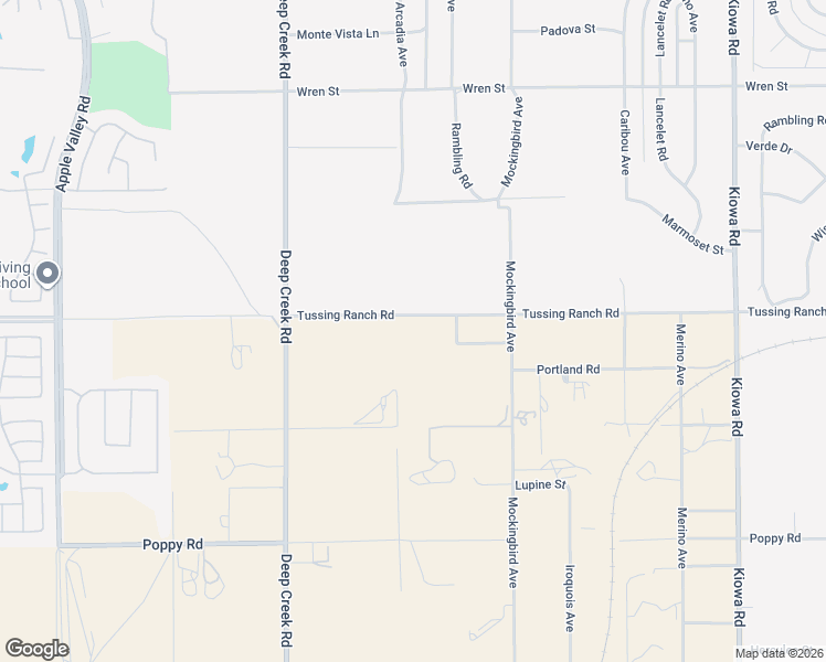 map of restaurants, bars, coffee shops, grocery stores, and more near 20315 Tussing Ranch Road in Apple Valley