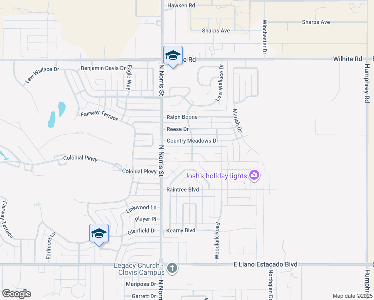 map of restaurants, bars, coffee shops, grocery stores, and more near 104 Cades Court in Clovis