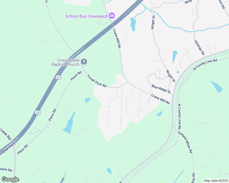 map of restaurants, bars, coffee shops, grocery stores, and more near 227 Yonah Post Road in Alto