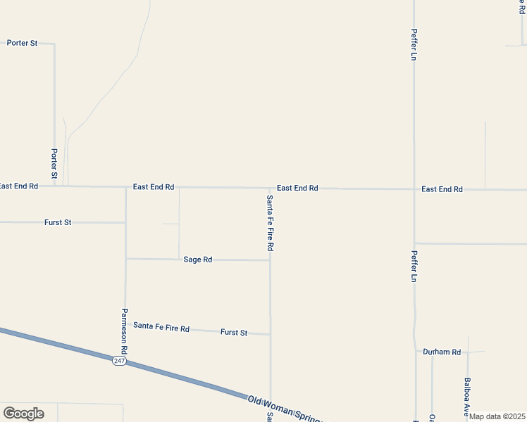 map of restaurants, bars, coffee shops, grocery stores, and more near 10424 Santa Fe Fire Road in Lucerne Valley