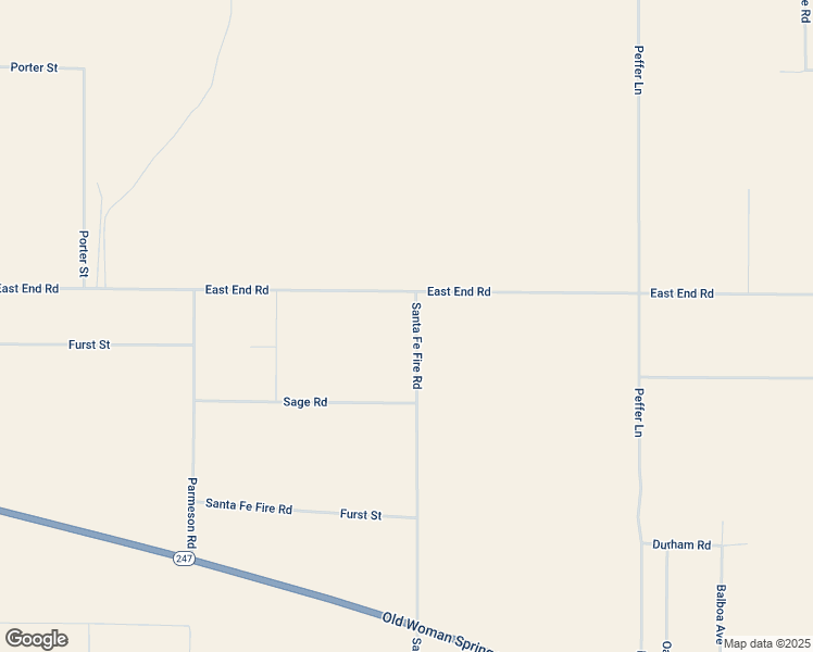 map of restaurants, bars, coffee shops, grocery stores, and more near 10424 Santa Fe Fire Road in Lucerne Valley