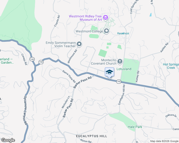 map of restaurants, bars, coffee shops, grocery stores, and more near 2123 Sycamore Canyon Road in Montecito