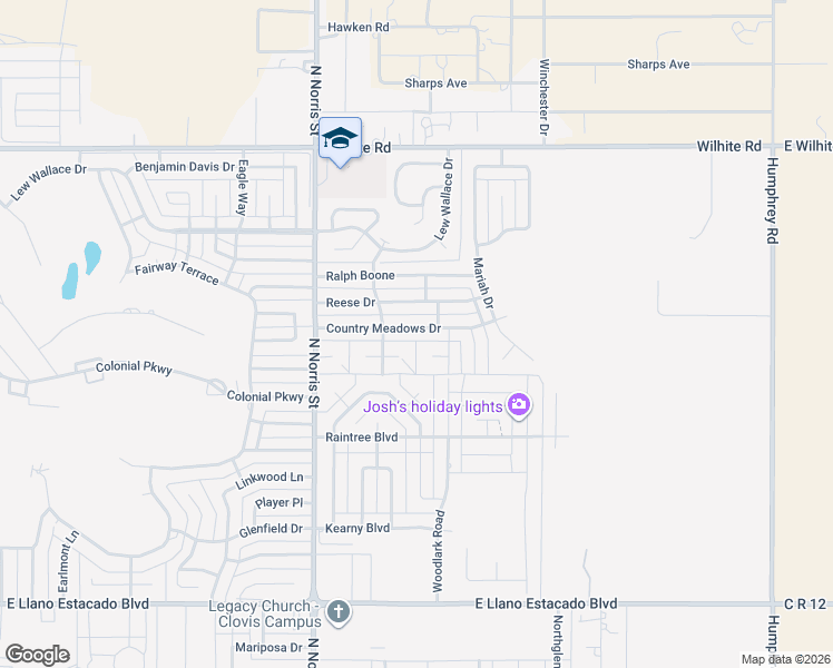 map of restaurants, bars, coffee shops, grocery stores, and more near 2220 Country Meadows Drive in Clovis
