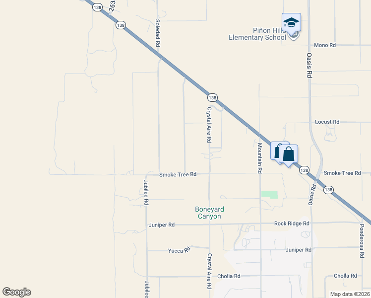 map of restaurants, bars, coffee shops, grocery stores, and more near 10679 Bromley Drive in Pinon Hills