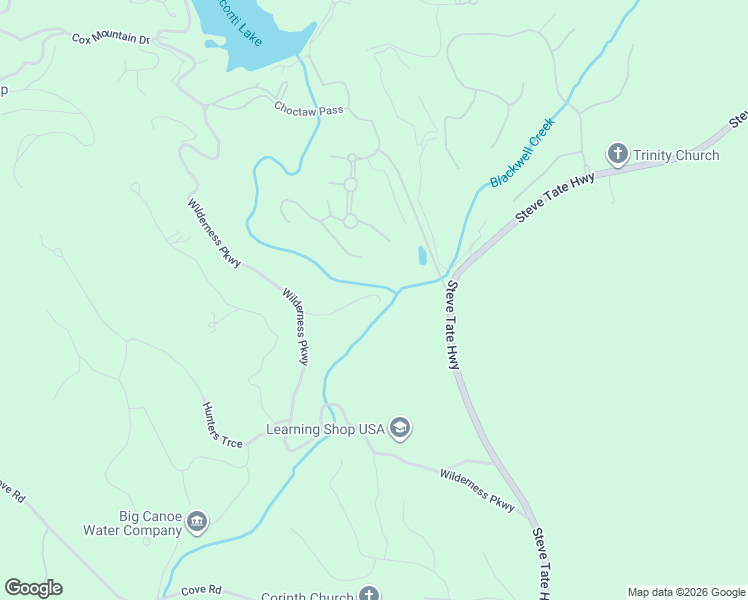 map of restaurants, bars, coffee shops, grocery stores, and more near Twin Creeks Drive in Pickens County