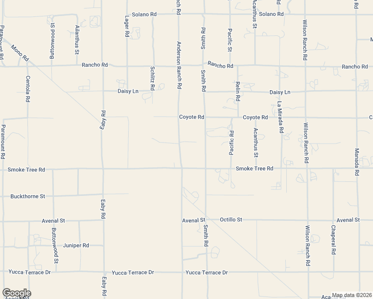 map of restaurants, bars, coffee shops, grocery stores, and more near 10601 Anderson Ranch Road in Phelan