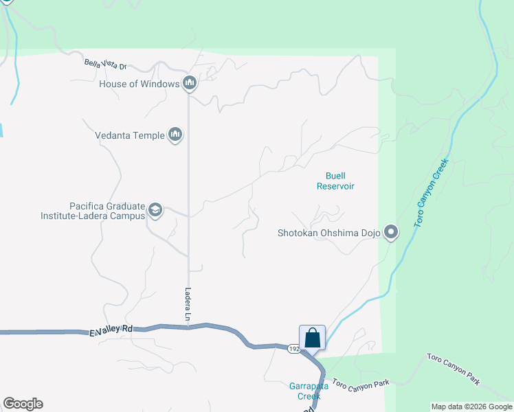 map of restaurants, bars, coffee shops, grocery stores, and more near 2885 Hidden Valley Lane in Santa Barbara