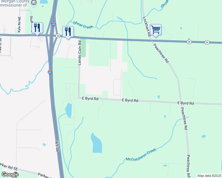 map of restaurants, bars, coffee shops, grocery stores, and more near 407 Pembrooke Circle Southeast in Hartselle