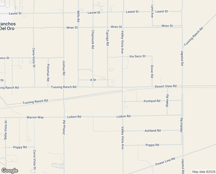 map of restaurants, bars, coffee shops, grocery stores, and more near 23501 Tussing Ranch Road in Apple Valley