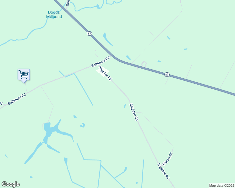 map of restaurants, bars, coffee shops, grocery stores, and more near 284 Brighten Road in Riegelwood