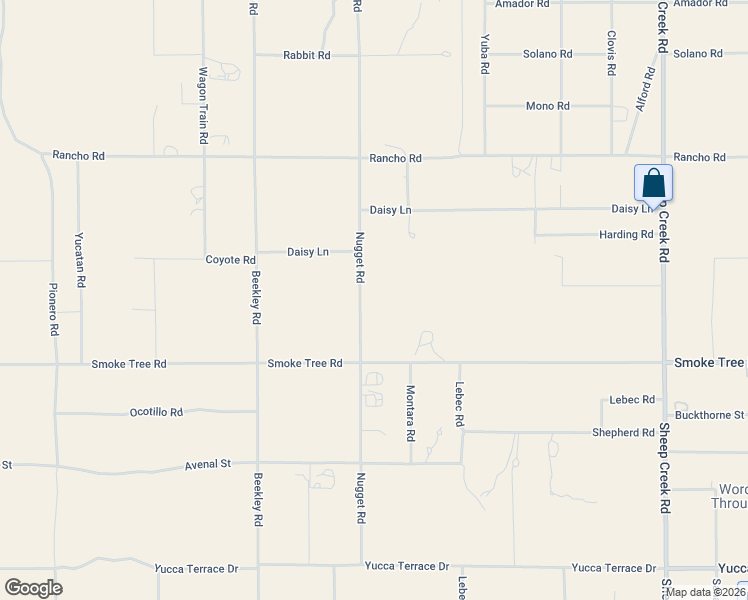 map of restaurants, bars, coffee shops, grocery stores, and more near 10627 Nugget Road in Phelan