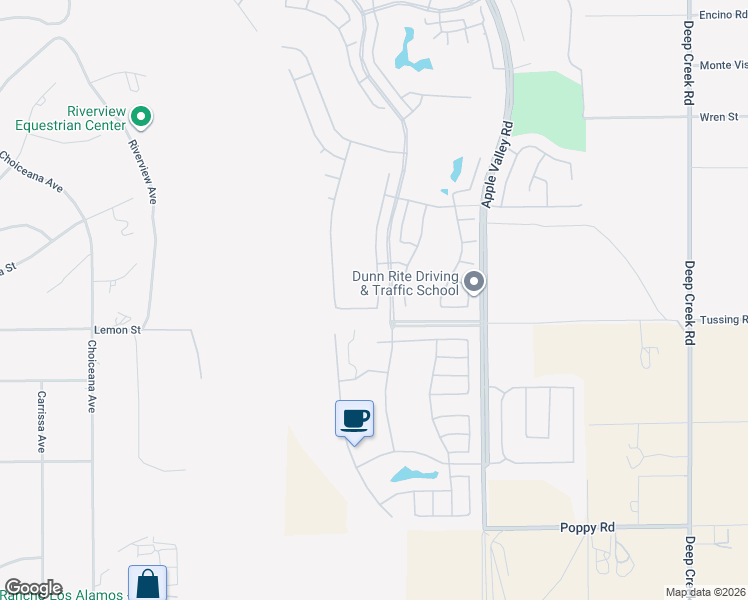 map of restaurants, bars, coffee shops, grocery stores, and more near 10446 Bridge Haven Road in Apple Valley