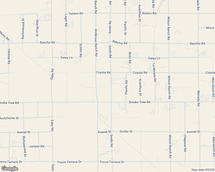 map of restaurants, bars, coffee shops, grocery stores, and more near 10601 Anderson Ranch Road in Phelan