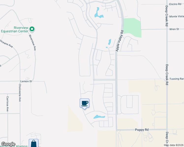 map of restaurants, bars, coffee shops, grocery stores, and more near 10436 Bridge Haven Road in Apple Valley
