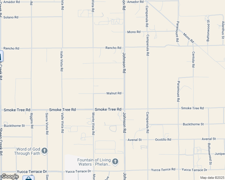 map of restaurants, bars, coffee shops, grocery stores, and more near 4848 Walnut Road in Phelan