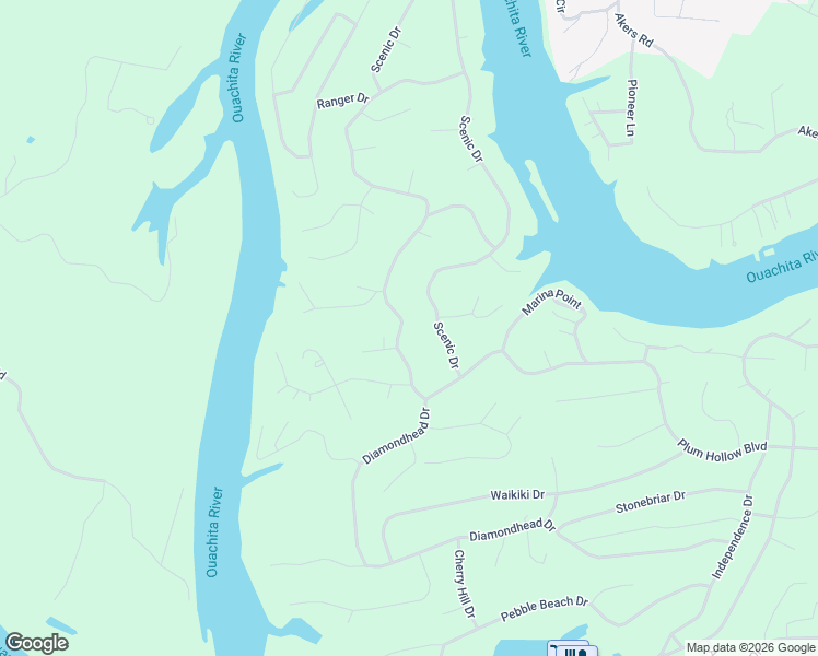 map of restaurants, bars, coffee shops, grocery stores, and more near 416 Diamondhead Drive in Hot Springs