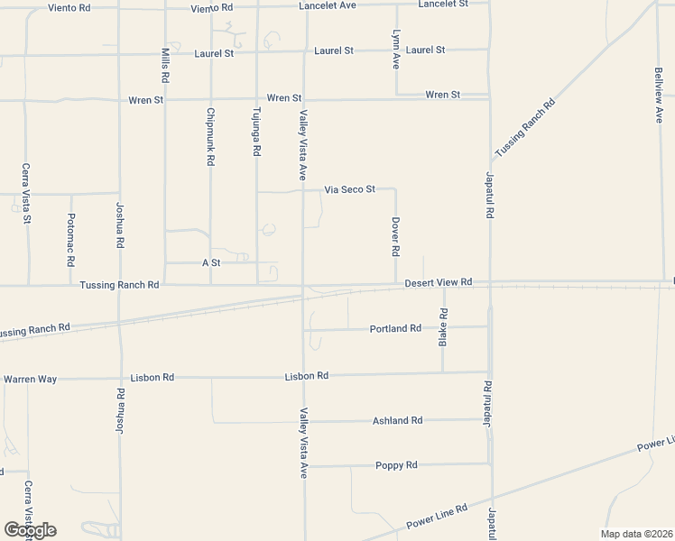 map of restaurants, bars, coffee shops, grocery stores, and more near 23780 Tussing Ranch Road in Apple Valley