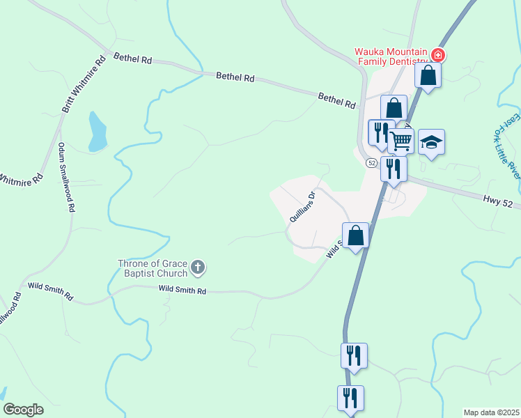 map of restaurants, bars, coffee shops, grocery stores, and more near 2904 Westwood Trail in Gainesville