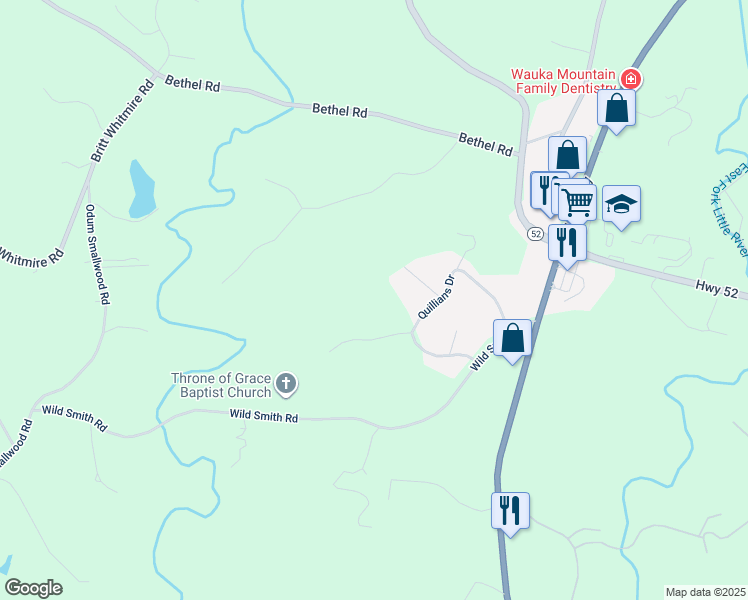 map of restaurants, bars, coffee shops, grocery stores, and more near 2904 Westwood Trail in Gainesville