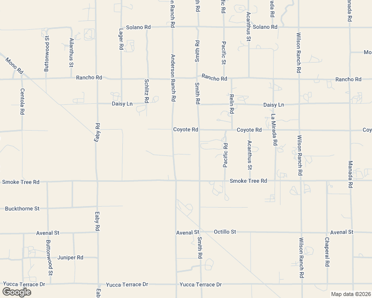 map of restaurants, bars, coffee shops, grocery stores, and more near 10601 Anderson Ranch Road in Phelan