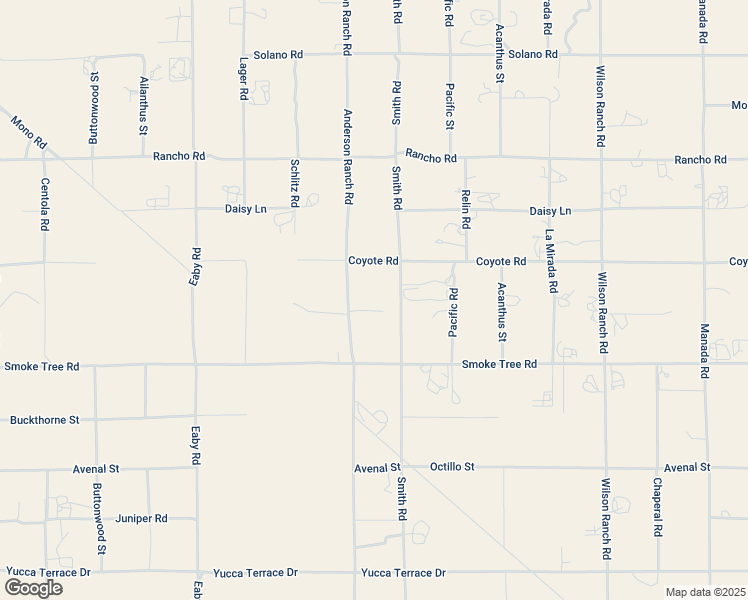 map of restaurants, bars, coffee shops, grocery stores, and more near 10601 Anderson Ranch Road in Phelan