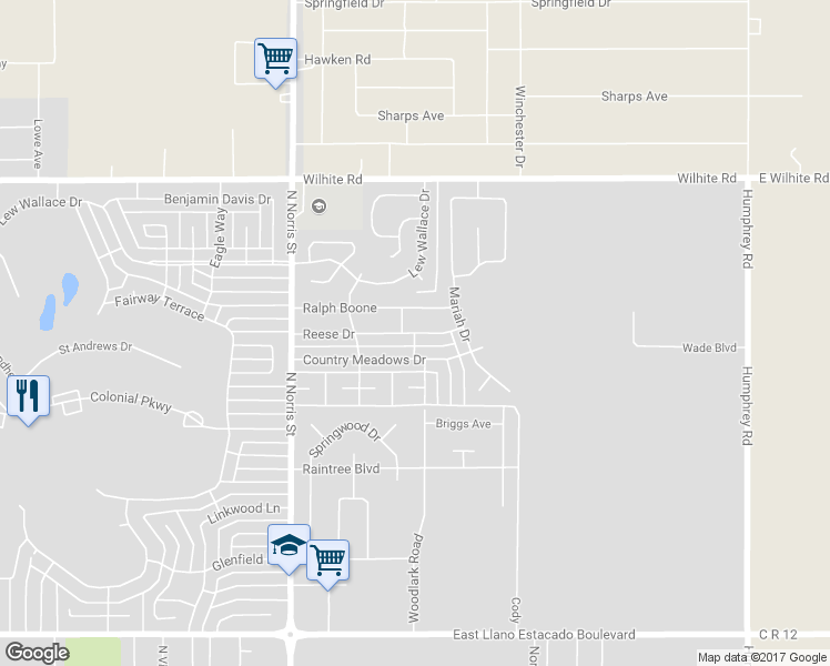 map of restaurants, bars, coffee shops, grocery stores, and more near 2208 Reese Drive in Clovis