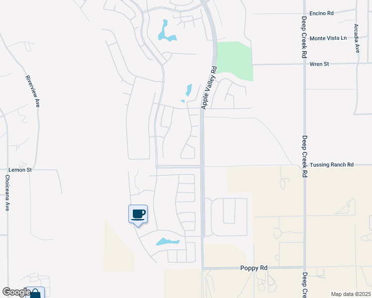 map of restaurants, bars, coffee shops, grocery stores, and more near 10485 Nobleton Road in Apple Valley
