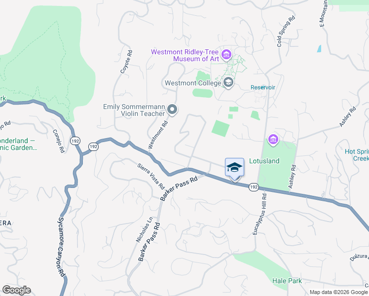 map of restaurants, bars, coffee shops, grocery stores, and more near 251 Cloydon Circle in Montecito