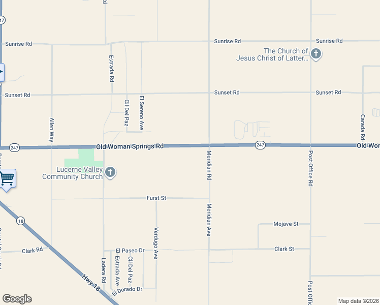 map of restaurants, bars, coffee shops, grocery stores, and more near 33633 Old Woman Springs Road in Lucerne Valley
