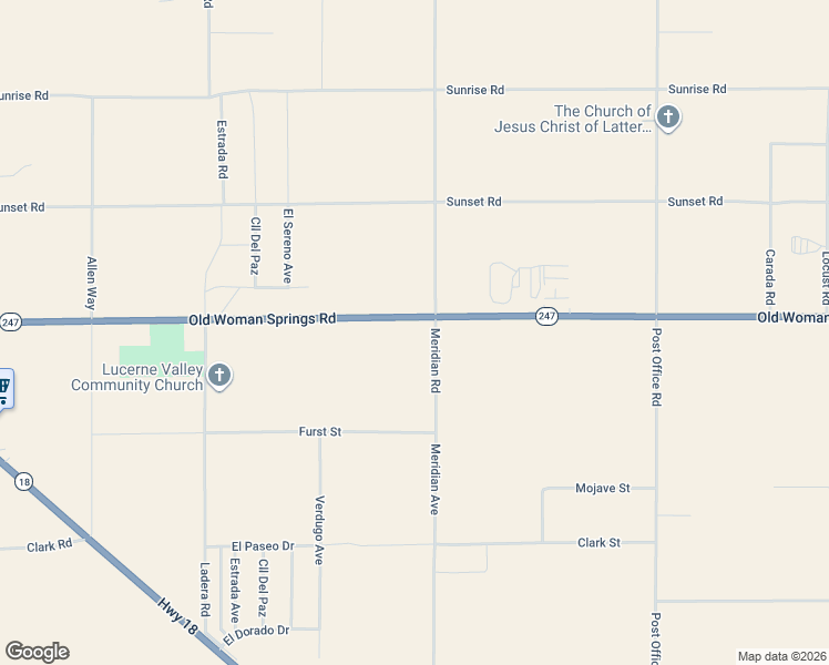 map of restaurants, bars, coffee shops, grocery stores, and more near 33633 Old Woman Springs Road in Lucerne Valley
