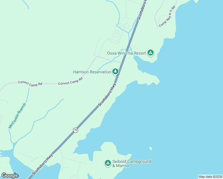map of restaurants, bars, coffee shops, grocery stores, and more near Scottsboro Highway in Guntersville