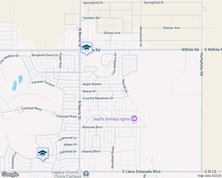 map of restaurants, bars, coffee shops, grocery stores, and more near 2220 Country Meadows Drive in Clovis
