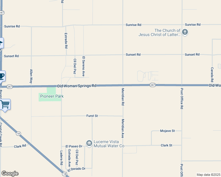 map of restaurants, bars, coffee shops, grocery stores, and more near 33633 Old Woman Springs Road in Lucerne Valley