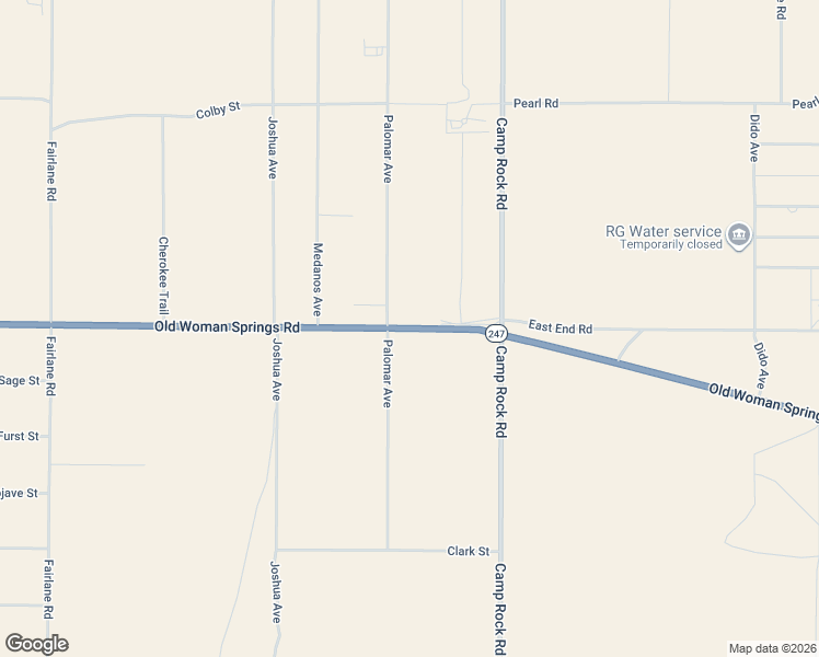 map of restaurants, bars, coffee shops, grocery stores, and more near California 247 in Lucerne Valley
