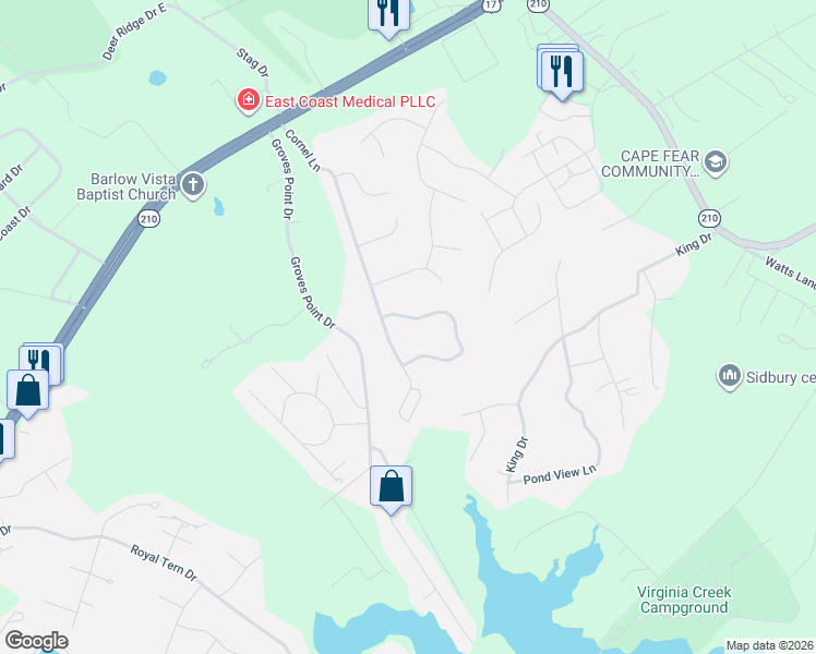 map of restaurants, bars, coffee shops, grocery stores, and more near 150 Cornel Lane in Hampstead