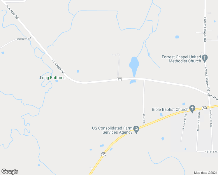 map of restaurants, bars, coffee shops, grocery stores, and more near 516 Iron Man Road in Hartselle