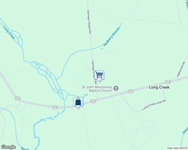 map of restaurants, bars, coffee shops, grocery stores, and more near 5822 Herrings Chapel Road in Rocky Point