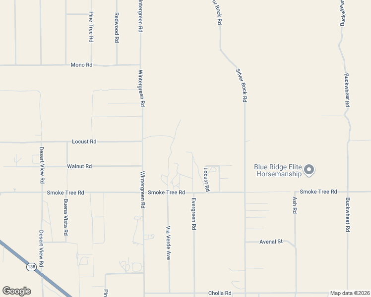 map of restaurants, bars, coffee shops, grocery stores, and more near 10678 Evergreen Road in Pinon Hills