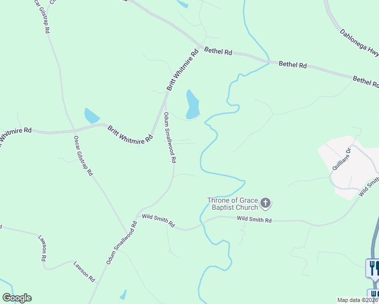 map of restaurants, bars, coffee shops, grocery stores, and more near 5620 Odum Smallwood Road in Gainesville