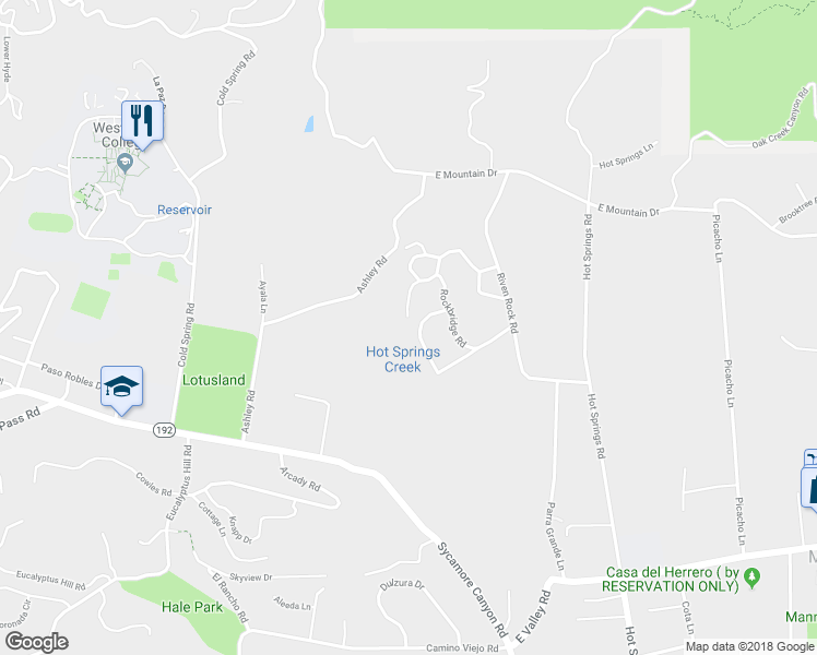 map of restaurants, bars, coffee shops, grocery stores, and more near 747 Indian Lane in Montecito