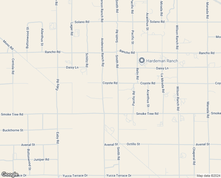 map of restaurants, bars, coffee shops, grocery stores, and more near 5949 Coyote Road in Phelan