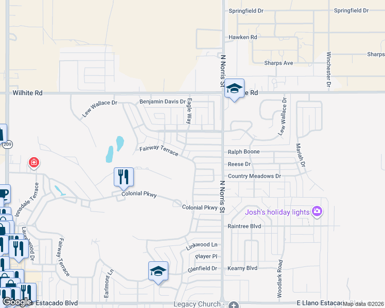 map of restaurants, bars, coffee shops, grocery stores, and more near 3813 Don January Avenue in Clovis