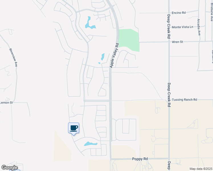 map of restaurants, bars, coffee shops, grocery stores, and more near 19547 Valley Court in Apple Valley