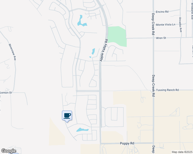 map of restaurants, bars, coffee shops, grocery stores, and more near 19547 Valley Court in Apple Valley