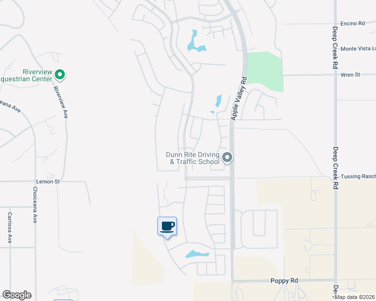 map of restaurants, bars, coffee shops, grocery stores, and more near 19431 Westfalia Street in Apple Valley