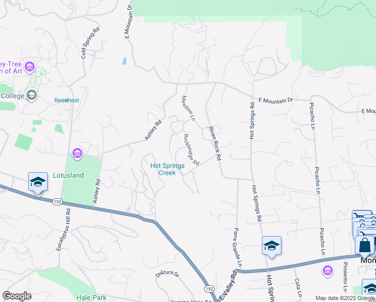 map of restaurants, bars, coffee shops, grocery stores, and more near 1190 Garden Lane in Montecito