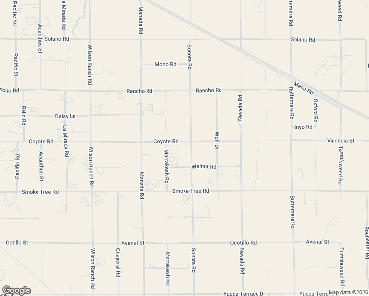 map of restaurants, bars, coffee shops, grocery stores, and more near 6895 Coyote Road in Phelan