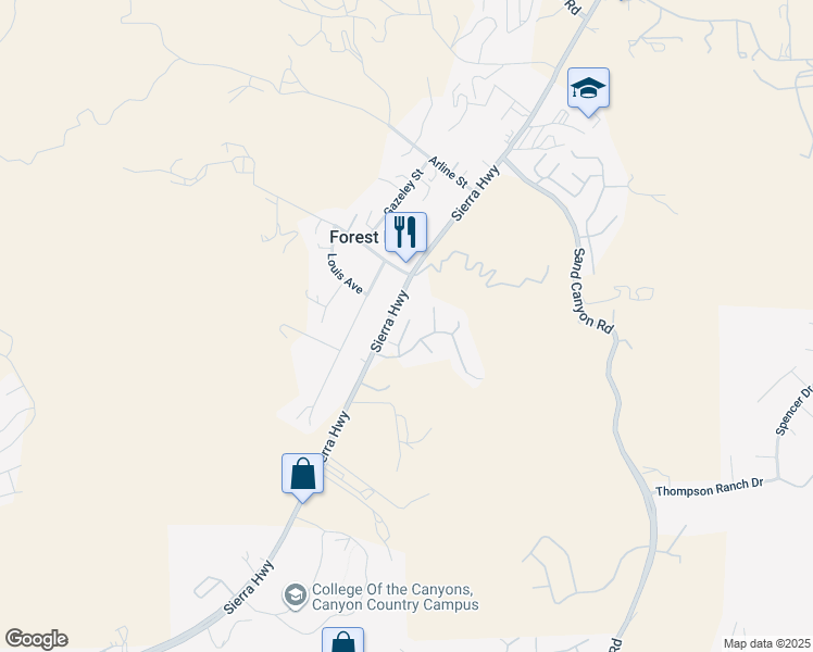 map of restaurants, bars, coffee shops, grocery stores, and more near 29513 Blake Way in Los Angeles County