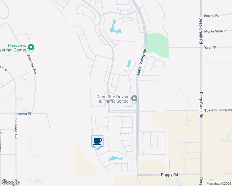 map of restaurants, bars, coffee shops, grocery stores, and more near 10533 Lanigan Road in Apple Valley